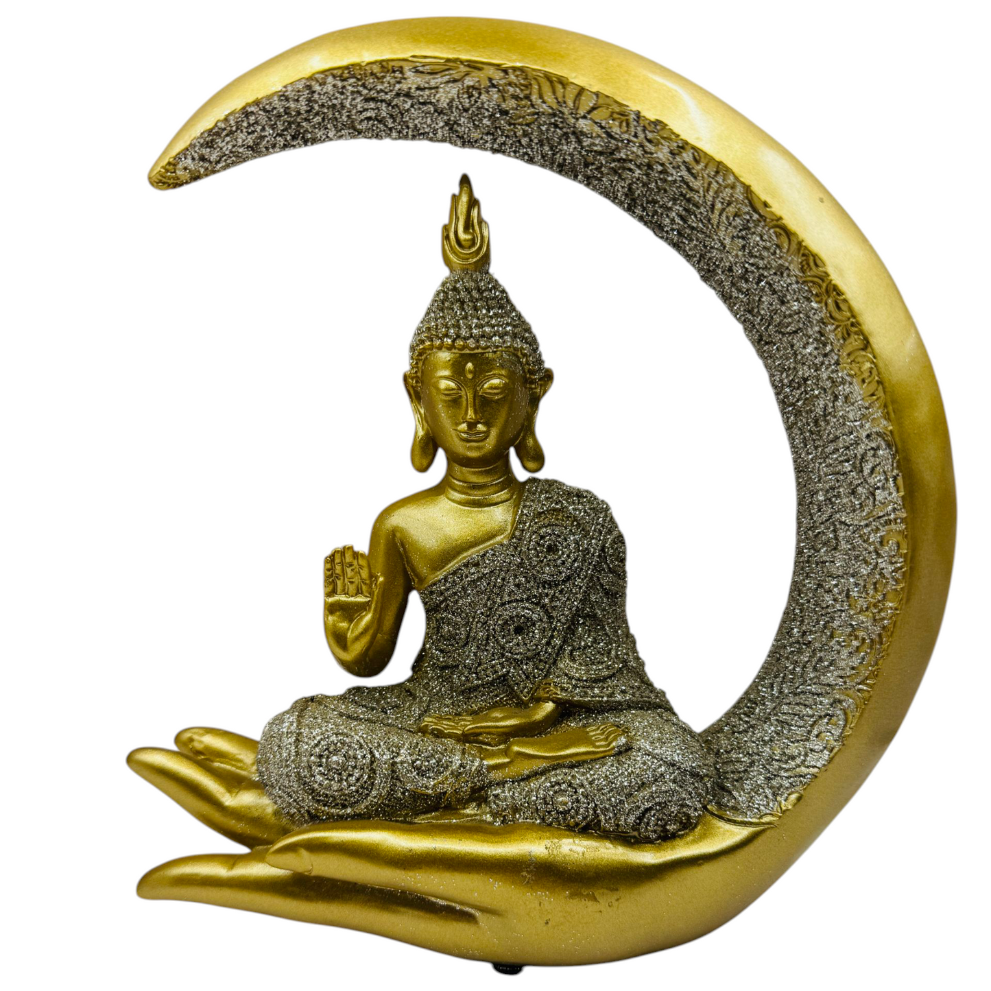 Estatua de Buda Meditando en Luna Creciente