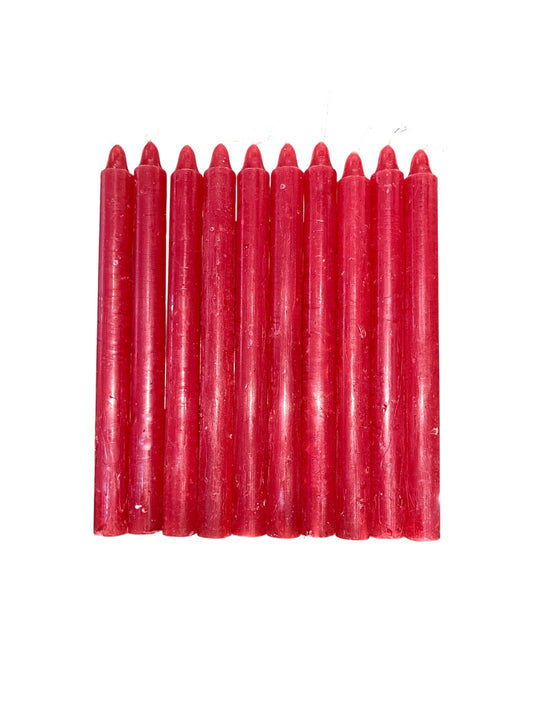 Vela Lisa Roja 10 uds.